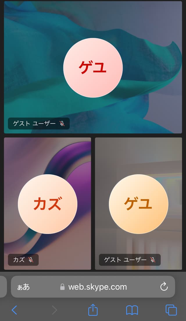 スカイプ iPhoneからの画面